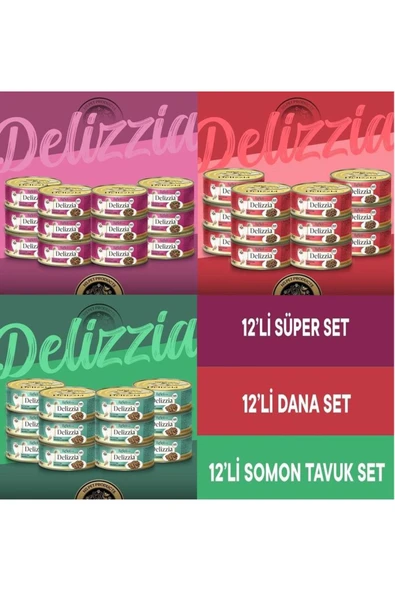 Plus Delizzia Yetişkin Kedi Maması 36 lı Karışık Set ürün görseli 1