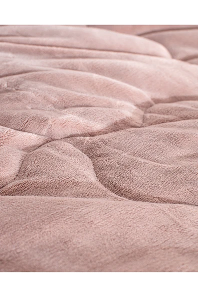 Madame Coco Kaira Tek Kişilik Comforter Set - Pudra - Resim 5