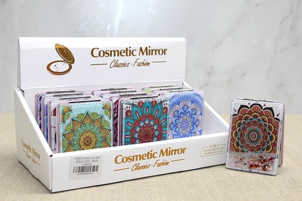 Mandala Desenli Hareketli Sulu El Aynası Alk4581 mirKH002K-ALK4581 ürün görseli 1