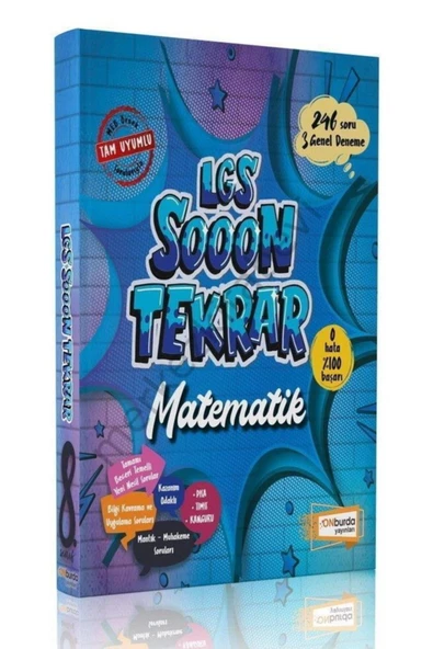 Onburda 8.Sınıf Lgs Sooon Tekrar Matematik ürün görseli 1