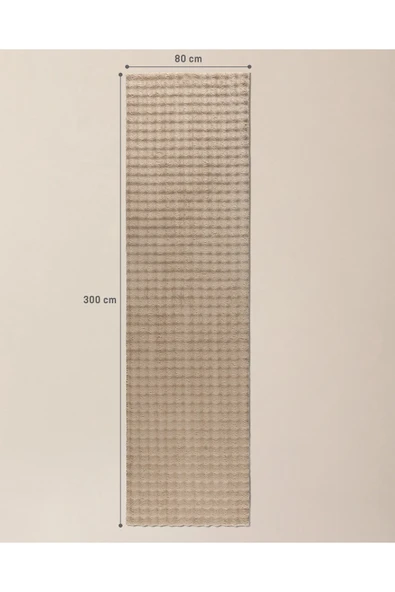 Madame Coco Vivre Bubble Halı - Bej - 80x300 cm - Resim 8