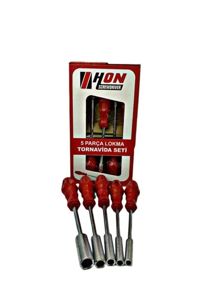 5 Adet Lokma Anahtar Tornavida 6/7/8/10/13/mm Metal Altıgen mirAH009K-AVH-944 ürün görseli 1
