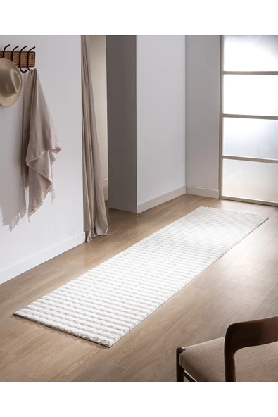 Madame Coco Vivre Bubble Halı - Bej - 80x300 cm ürün görseli 1