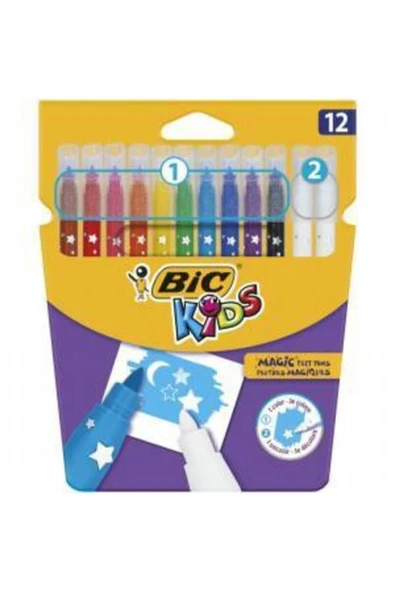 Bic Kids Magic Silinebilir Keçeli Boya Kalemi 12`li Kutu ürün görseli 1