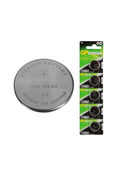 GP CR2032 Lityum 3 Volt Pil 5 li Paket GPCR2032-2CPU5 ürün görseli 1