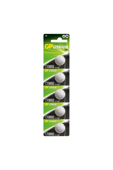 Batteries CR2032 Lityum Düğme Pil, 3 Volt, 5'Li Kart ürün görseli 1