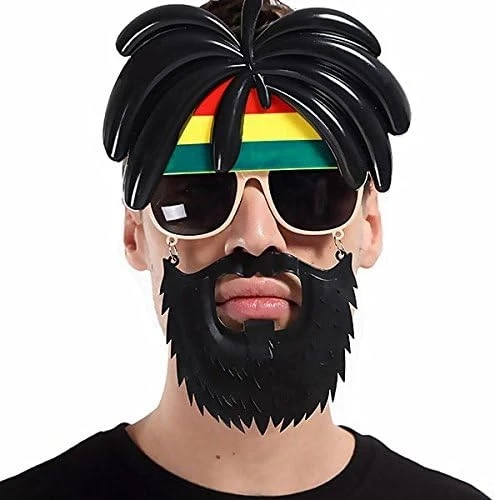 Rasta Peruklu Rasta Sakallı Bob Marley Bıyıklı Parti Gözlüğü 27x18 Cm mirSM0010K-SMR-D121 ürün görseli 1