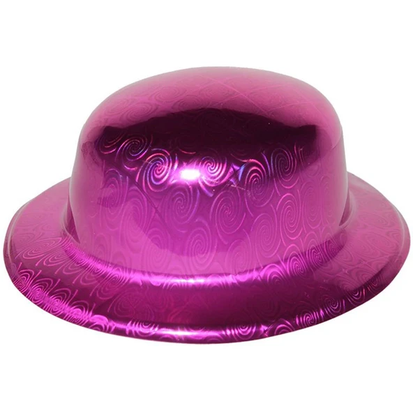 Pembe Renk Hologramlı Plastik Yuvarlak Melon 27x24 Cm mirSM0010K-SMR-D249-PEMBE ürün görseli 1