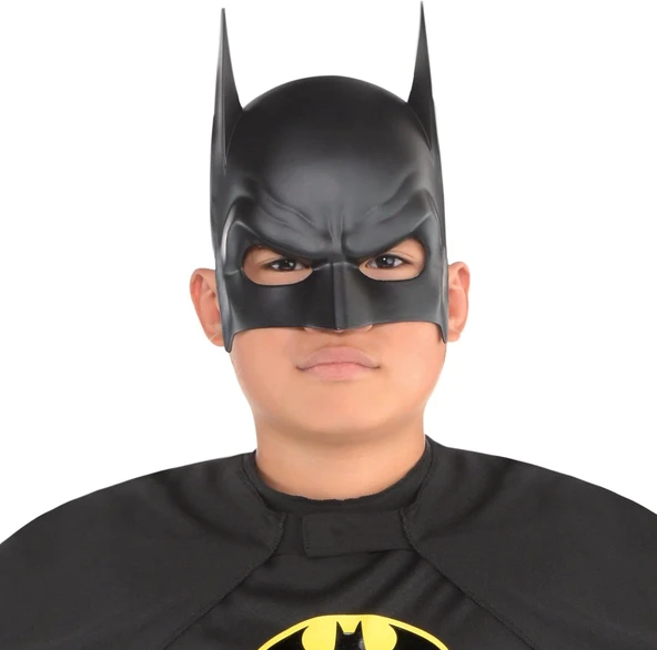 Siyah Renk Çocuk Boy Arkadan Lastikli Batman Maskesi A Kalite  20x14 Cm mirSM0010K-SMR-E163 ürün görseli 1
