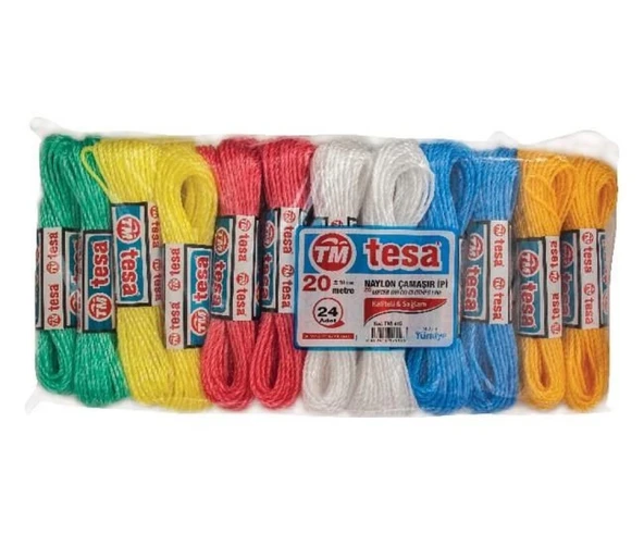 Temsan 20 Metre Naylon Çamaşır İpi 24'lü mirAH009K-AVH-581 ürün görseli 1