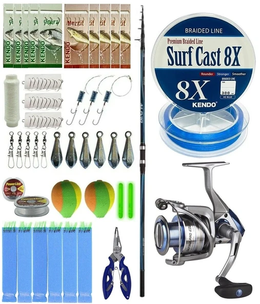 YekOutdoor Surf Olta Seti Shimano Kamış Alivio GX Surf Tele 4225 4,20m 250g Kamış&Okuma Safina Pro 8000 Olta Makinesi ürün görseli 1