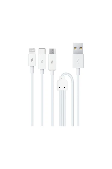 Ttec Trio 3'lü Şarj Kablosu Type-c, Lightning (ıphone), Micro Usb, Üçlü Şarj Kablo Seti ürün görseli 1