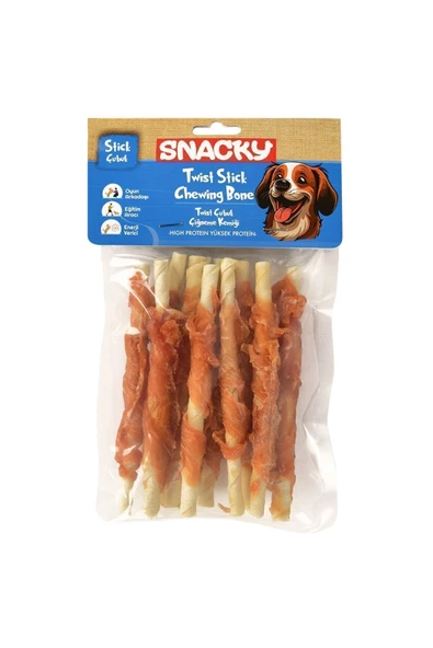 Snacky T. Tavuk Sargılı Çubuk Köpek Ödül 10'lu *13cm *100g ürün görseli 1