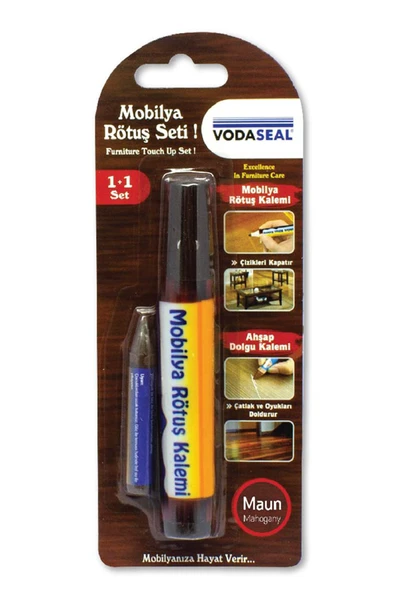 Mobilya Rötuş Kalemi + Ahşap Dolgu Kalemi - Set Maun ürün görseli 1