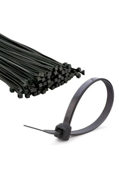 Siyah Kablo Bağı , Plastik Kelepçe , Cırt Kelepçe 3,6 X 150 Mm. (100 Adet) ürün görseli 1