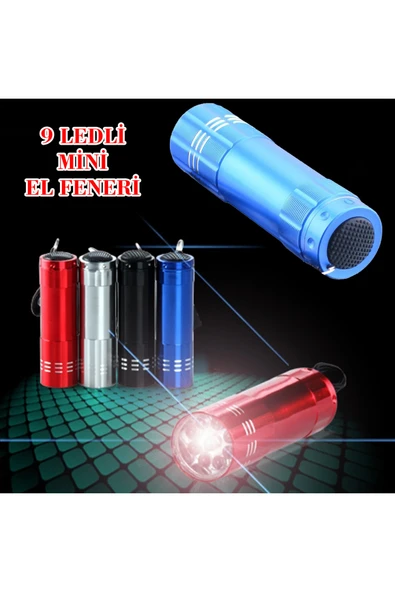 Metal Gövdeli 9 Ledli Deprem Gezi Avcı Kamp El Feneri Lamba Işık ürün görseli 1