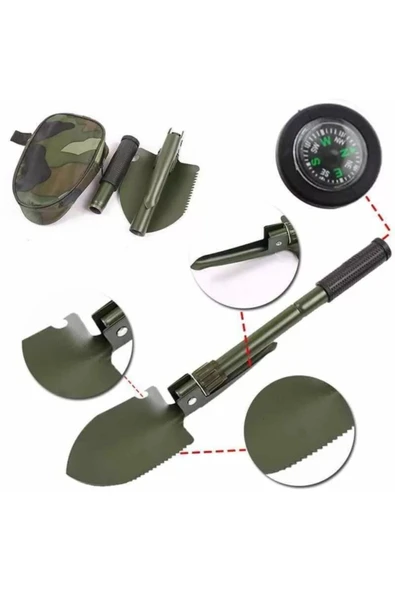 Katlanır Multi Çelik Kürek, Çekiç, Çapa - Multitools - Resim 2