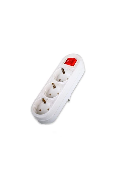Fetih 3 Lü Anahtarlı Topraklı Dikey Golyat Priz Çoğaltıcı 1 Adet ürün görseli 1