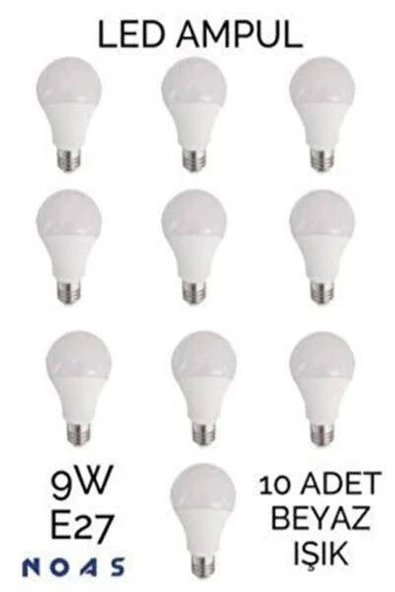 9w - Beyaz- E27 - 10lu - Tasarruflu Led Ampul 9w ürün görseli 1
