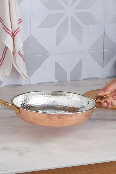 Mesopotamia 22 cm Bakır Sahan - Resim 2