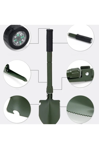 Katlanır Multi Çelik Kürek, Çekiç, Çapa - Multitools - Resim 3