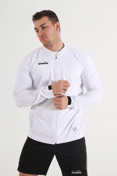 Diadora Elite Kamp Eşofmanı Tek Üst Beyaz - Resim 3
