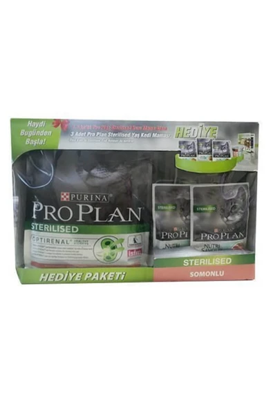 Pro Plan Box Kısırlaştırılmış Somon Balıklı Kedi Maması 1,5 Kg + 3 Adet Pro Plan Konserve ürün görseli 1