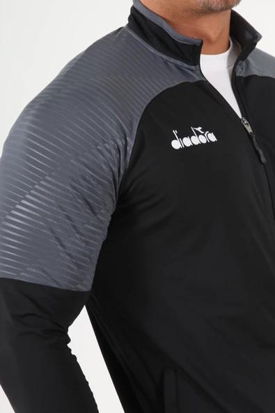 Diadora Premium Kamp Eşofmanı Tek Üst Siyah - Resim 5