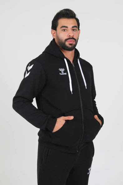 Hummel Armin Pamuklu Sweatshirt Siyah ürün görseli 1