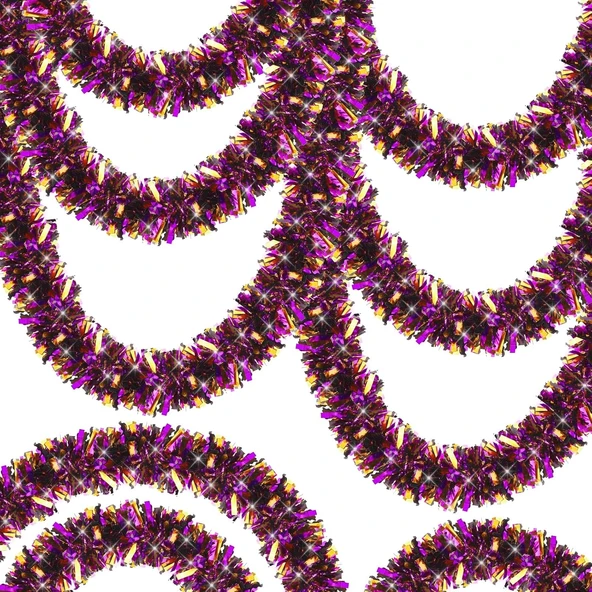 Mor Turuncu Renk 4 Cm Genişlik Garland Çift Renk Sim Süs 180 Cm mirSM0010K-SMR-D307-MT ürün görseli 1