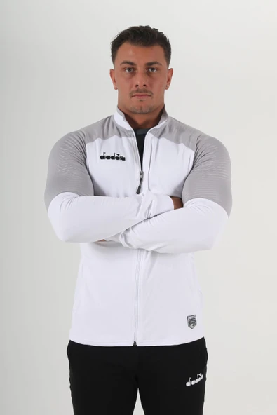 Diadora Premium Kamp Eşofmanı Tek Üst Beyaz - Resim 4