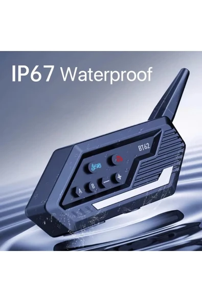 Bt62 Motosiklet Kask Kulaklığı Bluetooth Intercom 2 Intercom Bağlantılı mirEM0015K-bt62 ürün görseli 1