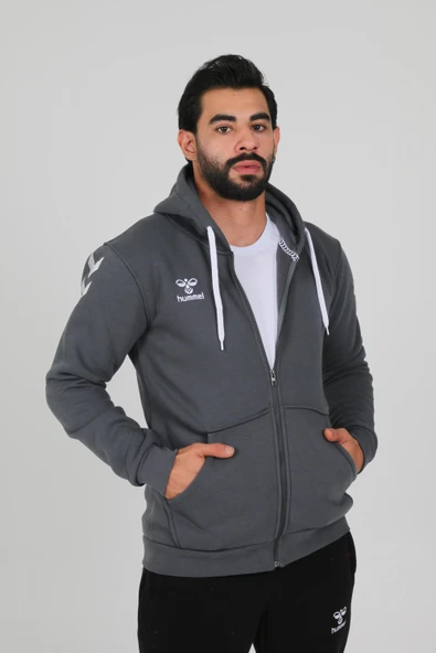 Hummel Armin Pamuklu Sweatshirt Antrasit - Resim 3