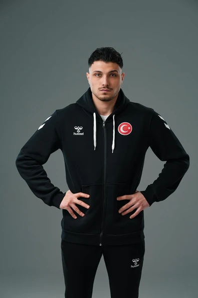 Hummel Armin Milli Takım Pamuklu Eşofman Üstü  Siyah ürün görseli 1