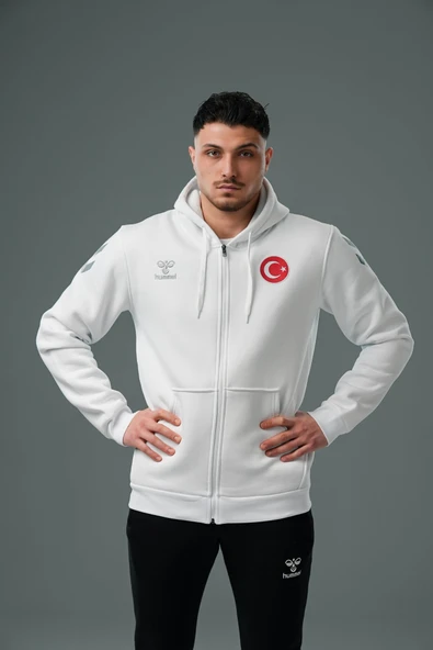 Hummel Armin Milli Takım Pamuklu Eşofman Üstü  Beyaz ürün görseli 1