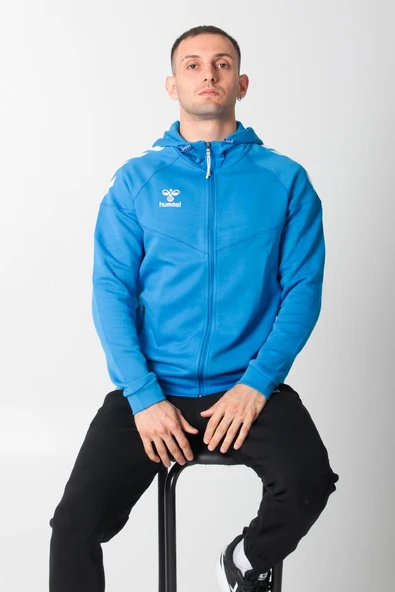 Hummel Armin Pro Pamuklu Sweatshirt Saks Mavi ürün görseli 1