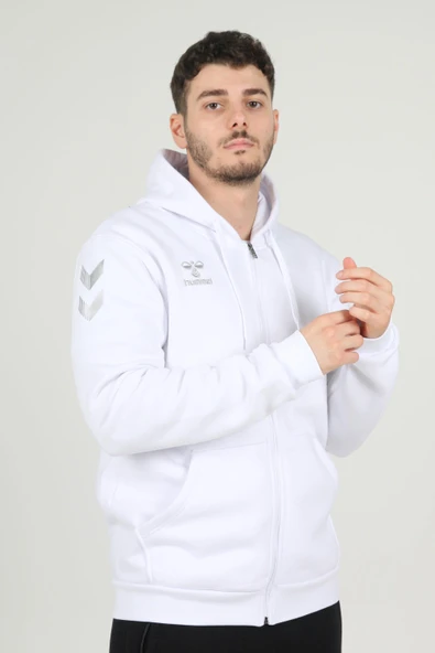 Hummel Armin Pamuklu Sweatshirt Beyaz ürün görseli 1