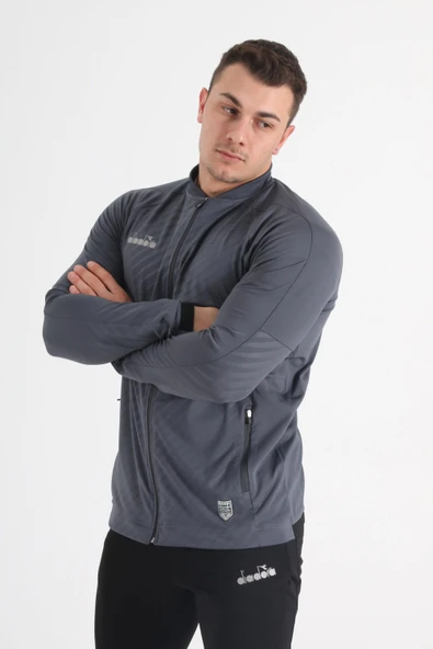 Diadora Elite Kamp Eşofmanı Tek Üst Antrasit - Resim 3