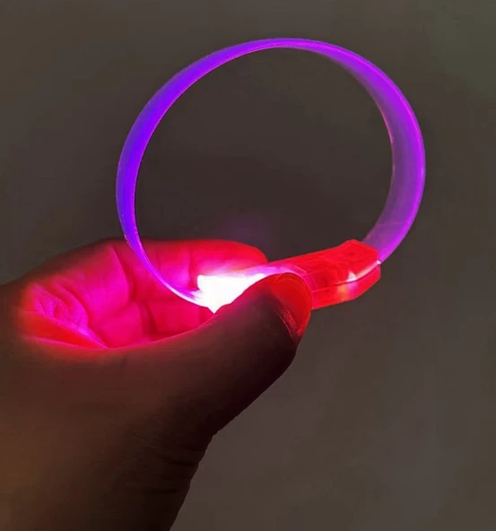 3 Modlu Pilli Led Işıklı Esnek Parti Bilekliği Pembe mirSM0010K-E095-P ürün görseli 1