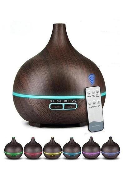 Hava Nemlendirici 7 Led Işıklı Aromatik Oda Kokusu 550 Ml Kahve Aroma Difüzörü Buhar Makinası mirEM0015K-hava nem ürün görseli 1