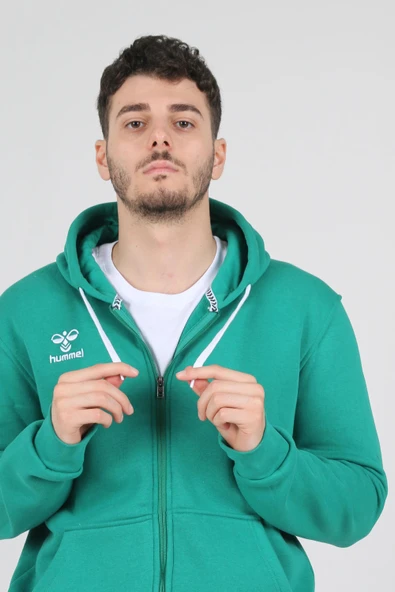 Hummel Armin Pamuklu Sweatshirt Yeşil - Resim 4