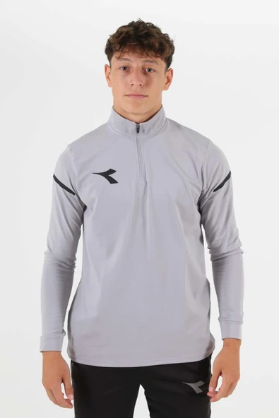 Diadora Alto Antrenman Eşofmanı Tek Üst Gri ürün görseli 1