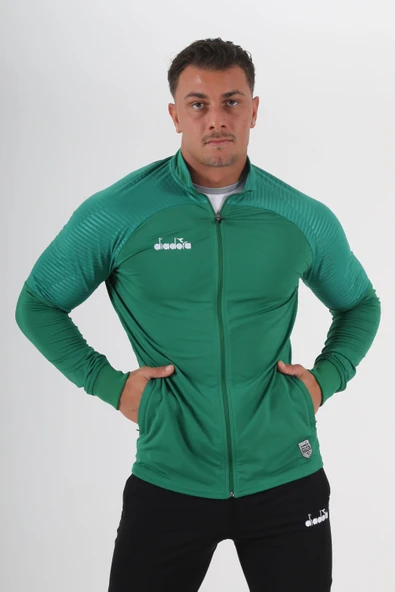 Diadora Premium Kamp Eşofmanı Tek Üst Yeşil - Resim 3