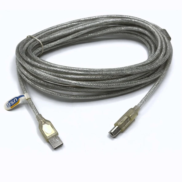 Usb 2.0 Yazıcı kablosu Şeffaf usb yazıcı kablosu 10m ürün görseli 1