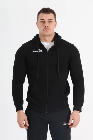 Diadora İmola Kapüşonlu Sweatshirt Siyah ürün görseli 1