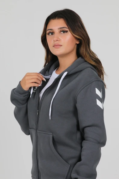 Hummel Armin Pamuklu Sweatshirt Antrasit - Resim 4