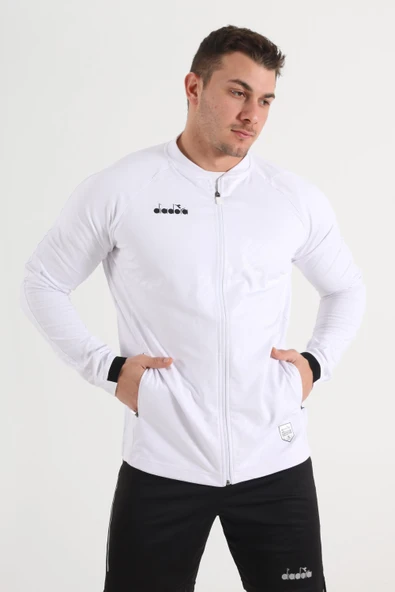 Diadora Elite Kamp Eşofmanı Tek Üst Beyaz - Resim 2