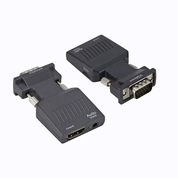 VGA to HDMI çevirici 3.5mm ses kablosu ile TV monitörü projektör için uygun ürün görseli 1