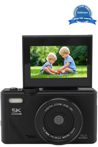 5k 75mp Hd Dijital Kamera 18x Dijital Zoom, Flaşlı,3.0 İnç Ekranlı Fotoğraf Makinesi mirEM0015K-Diğital foto ürün görseli 1