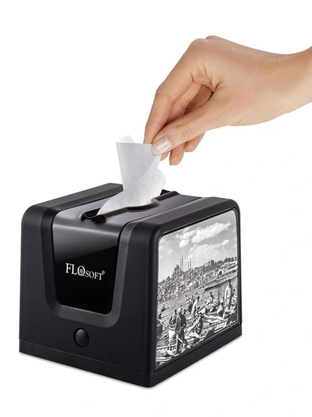 Flosoft Modern Masaüstü Siyah Peçetelik - Resim 3